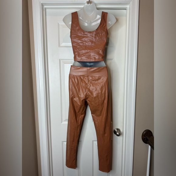 Camel Colored PU Leather 2-Piece Set - Picture 9 of 10